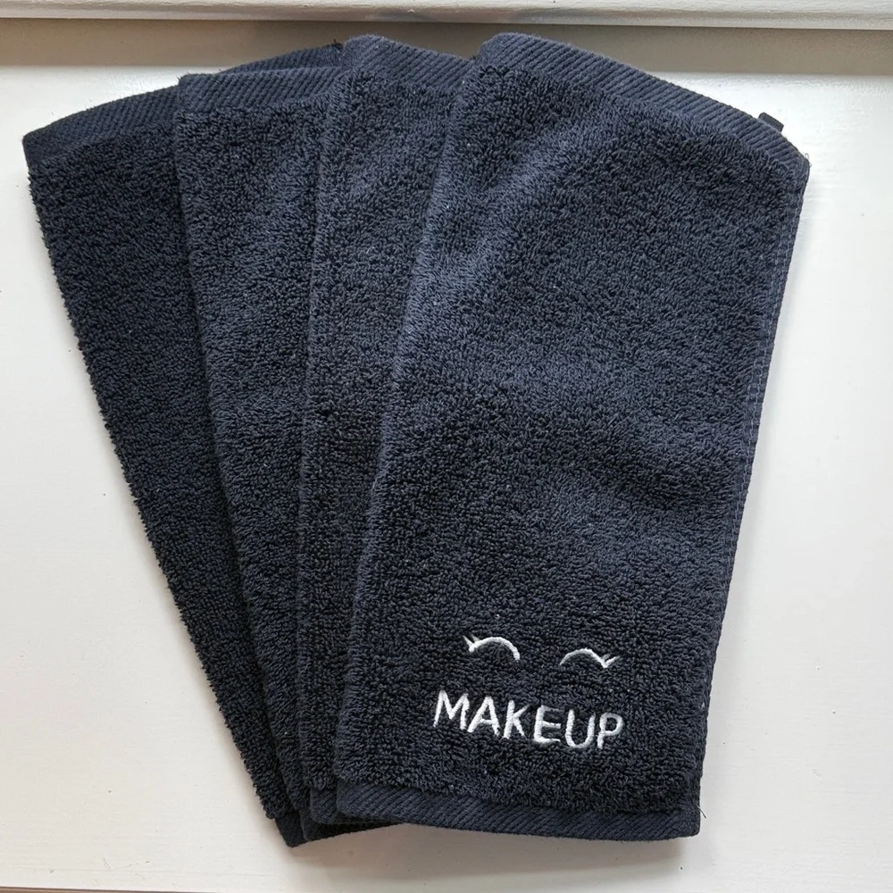 4pk Black Makeup Safe 100% Cotton Washcloths